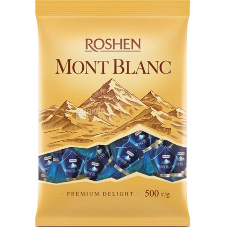Roshen, Mont Blanc, 500 г, Цукерки тришарове горіхове праліне