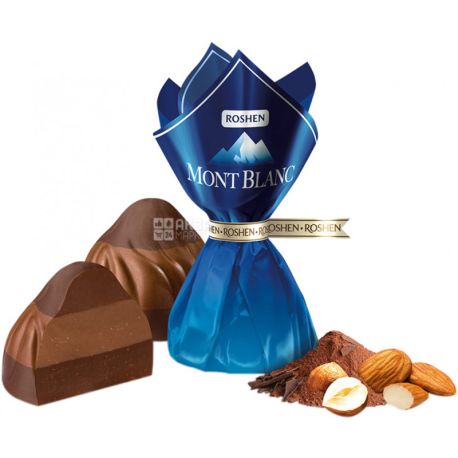 Roshen, Mont Blanc, 500 г, Цукерки тришарове горіхове праліне