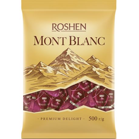 Roshen, Mont Blanc, 500 g, Chopped Almond Candy
