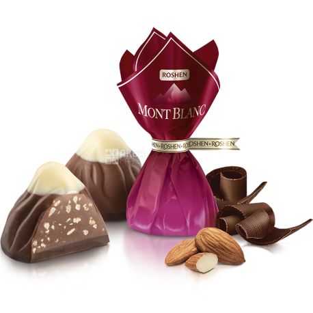 Roshen, Mont Blanc, 500 г, Конфеты с измельченным миндалем