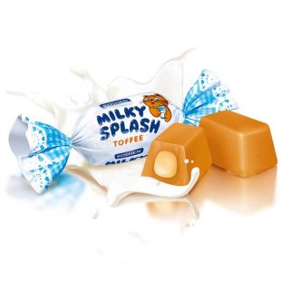 Roshen Milky Splash, 1 кг, Ирис с молочной начинкой Милки Сплэш, Рошен
