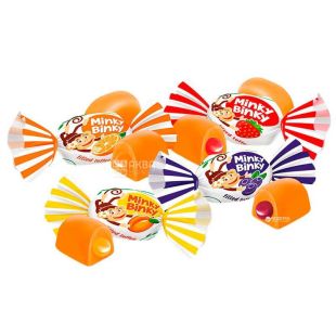 Roshen Minky Binky, 1 кг, Ирис с желейно-фруктовой начинкой Милки Бинки, Рошен