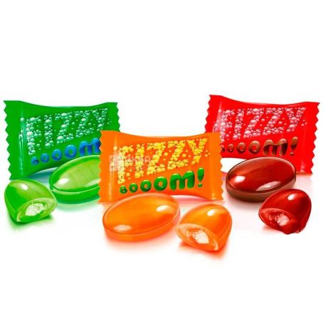 Roshen, Fizzy Boom, 1 кг, Карамель льодяникова з начинкою
