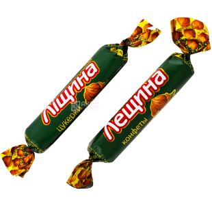 Roshen, 1 кг, Цукерки Праліне з додаванням подрібненої та тертої ліщини та мигдалю Ліщина, Рошен