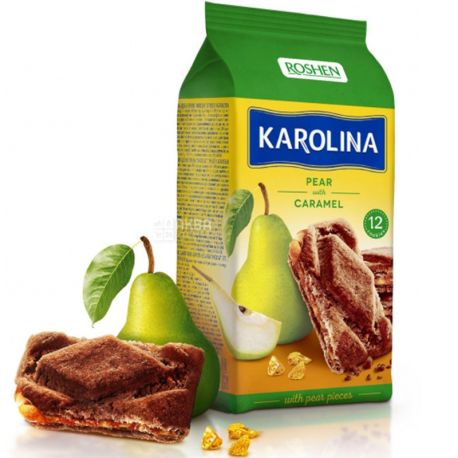Roshen, Karolina, 225 г, Печиво з грушою і карамеллю