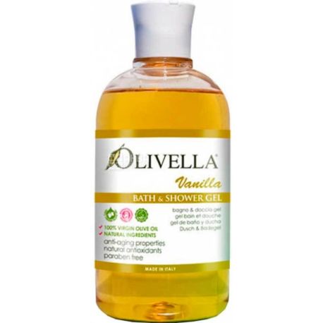 Olivella, 500 мл, Гель для ванни та душу Ваніль, на основі оливкової олії