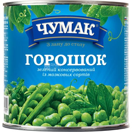 Чумак, 420 г, Горошек зеленый консервированный