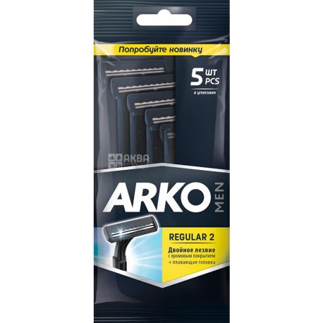 Arko Men Regular 2, Одноразовый бритвенный станок, с двойным лезвием, 5 шт.