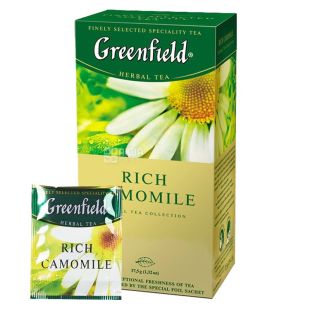 Greenfield, Rich Camomile, 25 пак., Чай Грінфілд, трав'яний з ромашкою