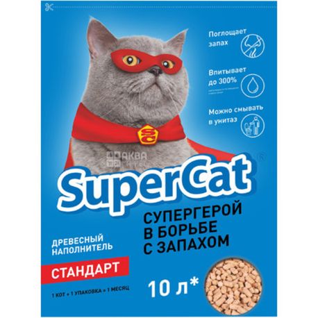 Super Cat, 3 кг, 10 л, Наполнитель туалетов для котов, гигиенический, синий