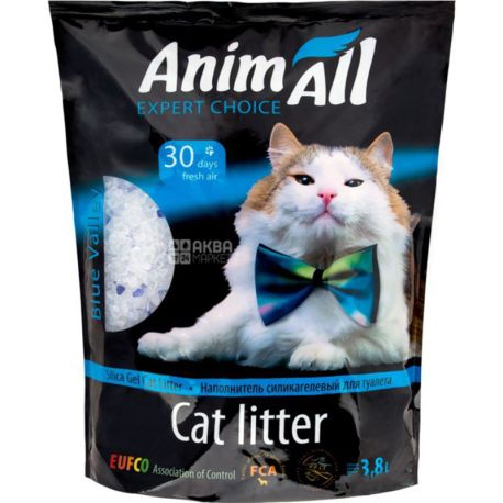 AnimAll, Blue Valley, 1.6 kg, 3.8 L, Cat litter, silica gel
