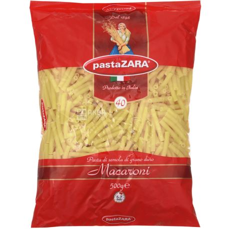 Pasta Zara, Macaroni, 500 г, Макарони, труби довгі