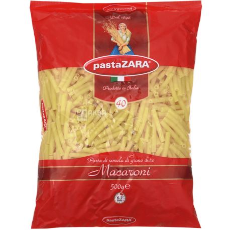 Pasta Zara, Macaroni, 500 г, Макароны, трубы длинные