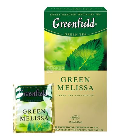 Greenfield, Green Melissa, 25 пак., Чай Грінфілд, Грін Меліса, зелений