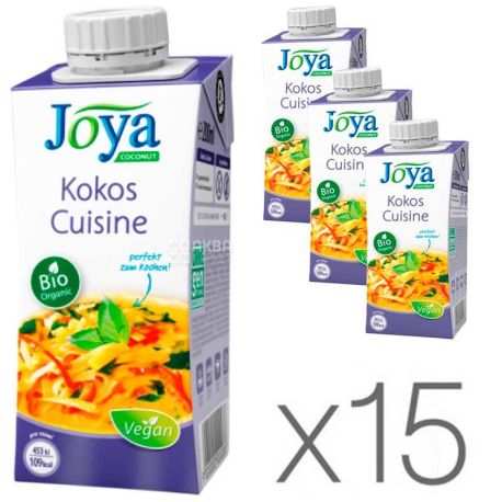 Joya Kokos Cuisine Organic, Pack 15 pcs. 200 ml each, Joya, Coconut Cream, Culinary, Organic