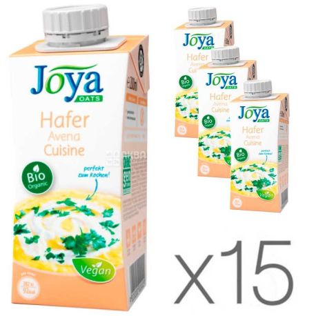 Joya Oats Cuisine Organic, Упаковка 15 шт. по 200 мл, Джоя, Вівсяні вершки, кулінарні, органічні