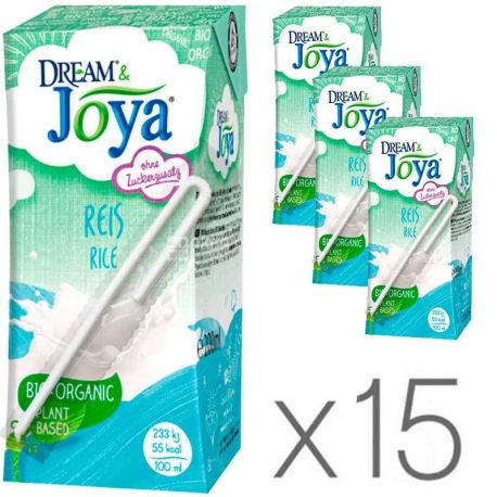 Joya, Rice, Упаковка 15 шт. по 200 мл, Джоя, Напиток растительный, рисовый, органический