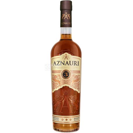 Aznauri, 0.5 L, Cognac Aznauri, 3 *
