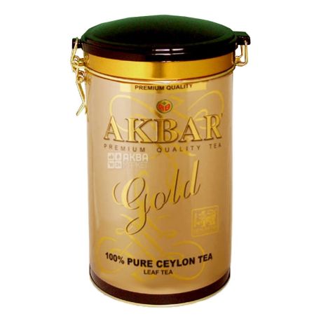 Akbar Gold, 225 г, Чай чорний Акбар Голд з молодими чайними бруньками, тіпсами, ж/б