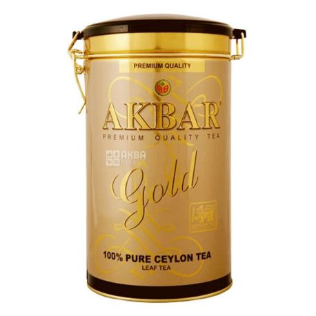 Akbar Gold, 225 г, Чай черный Акбар Голд с молодыми чайными почками, типсами, ж/б