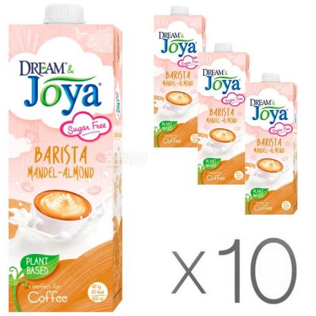 Joya, Barista, Упаковка 10 шт. по 1 л, Джоя, Напиток растительный, миндальный, без сахара