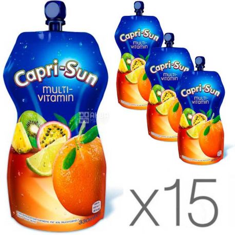 Capri-Sun, Multivitamin, Упаковка 15 шт. по 330 мл, Сок мультивитамин