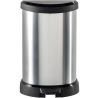 Curver Deco Bin, 5л, Контейнер для сміття з педаллю, металевий, сріблястий