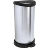 Curver, Deco Bin, 309 х 349 х 697 мм, Контейнер для мусора с педалью, металлический, серебро, 40 л