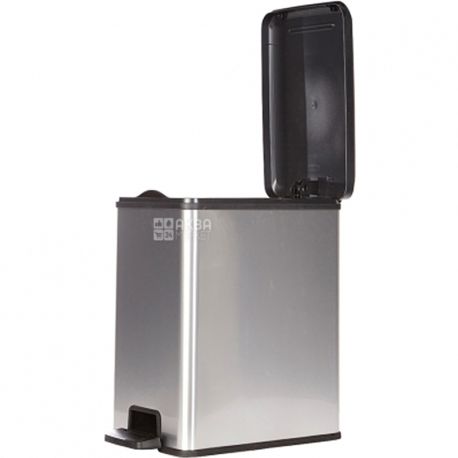 Curver, Slim Bin, 25 L, 250x460 cm, Waste bin with pedal, metal, silver