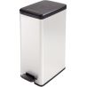 Curver, Slim Bin, 250х610 мм, Контейнер для мусора с педалью, металлический, серебро, 40 л