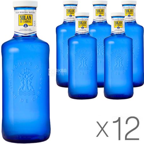 Solán de Cabras, Упаковка 12 шт. х 0,5 л, Солан де Кабрас, Вода минеральная негазированная, стекло