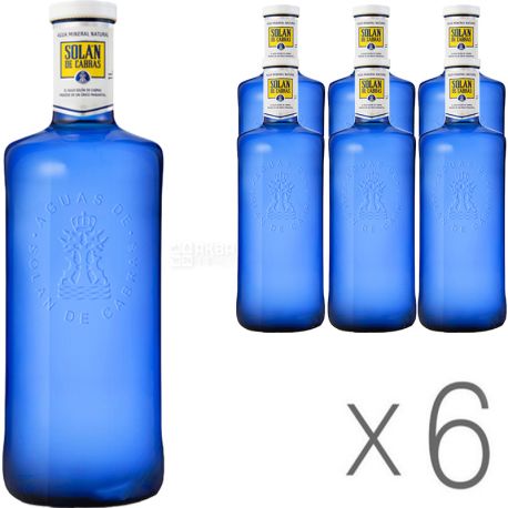 Solán de Cabras, Упаковка 6 шт. х 1 л, Солан де Кабрас, Вода минеральная негазированная, стекло