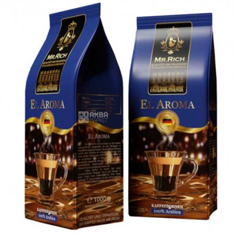 Mr.Rich El Aroma, 1 кг, Кофе Мистер Рич, средней обжарки, в зернах