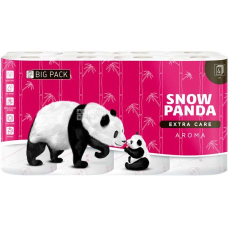 Snow Panda, Extra Care Aroma, 16 Rolls, Toilet paper, 4 layers
