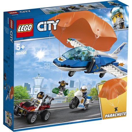 LEGO City, Конструктор Лего, Воздушная полиция: арест с парашютом, 218 деталей, с 5 лет