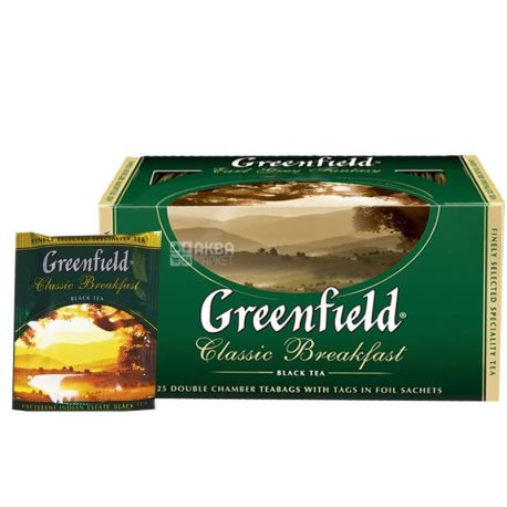 Greenfield, Classic Breakfast, 25 пак., Чай Грінфілд, Класик Брекфаст, чорний