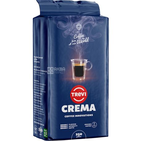 Trevi Crema, 250 г, Кофе Треви Крема, средне-темной обжарки, молотый