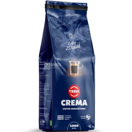 Trevi Crema, 1 кг, Кофе Треви Крема, средне-темной обжарки, в зернах 