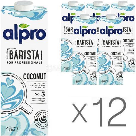 Alpro, Barista Coconut, Упаковка 12 шт. по 1 л, Алпро Бариста, Кокосовое молоко