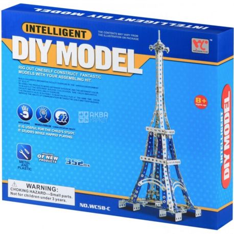 Same Toy Inteligent DIY Model, Конструктор металлический, Эйфелева башня, 352 детали, с 8 лет