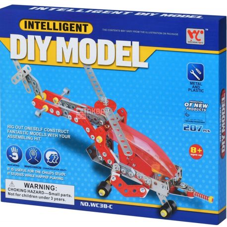 Same Toy Inteligent DIY Model, Конструктор металевий, Літак, 207 деталей, з 8 років