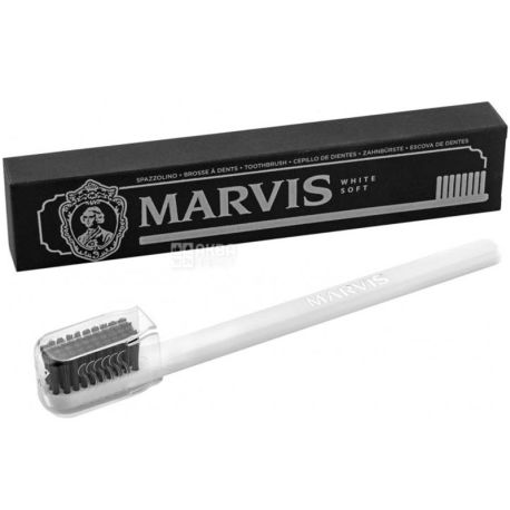 Marvis, Зубна щітка з м'якою щетиною, біла