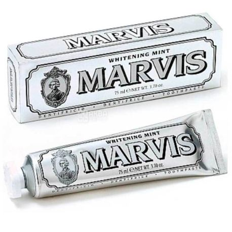 Marvis, 25 мл, Зубная паста, Отбеливающая мята