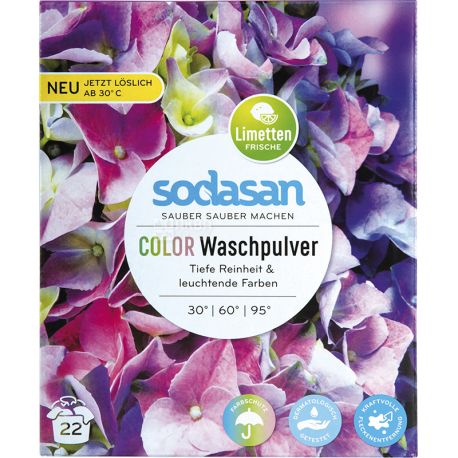 Sodasan Compact, 1010 кг, Порошок-концентрат пральний для кольорових і чорних речей з пом'якшувачем води