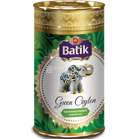 Batik Ceylon, 100 г, Чай Батик, зеленый, крупнолистовой, туба