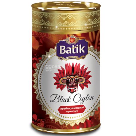 Batik Ceylon,100 г, Чай Батик, черный, среднелистовой, туба