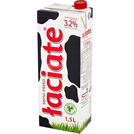 Laciate, 1 L, Lasiati, UHT Milk, 3.2%