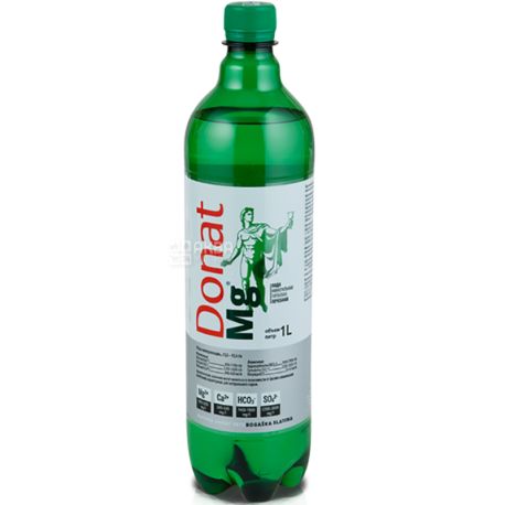 Donat Mg, 1 л, Донат, Вода сильногазированная, с магнием, ПЭТ