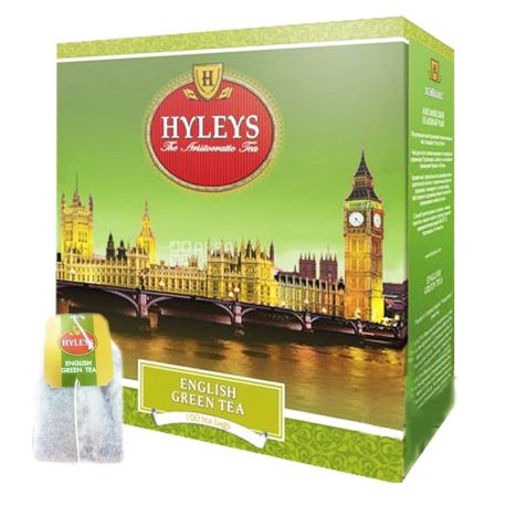 Hyleys English Green Tea, 100 пак, Чай зеленый Хэйлис Инглиш Грин Ти