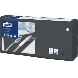 Tork Advanced, 200 шт., Салфетки бумажные Торк, двухслойные, черные, 33 х 33 см